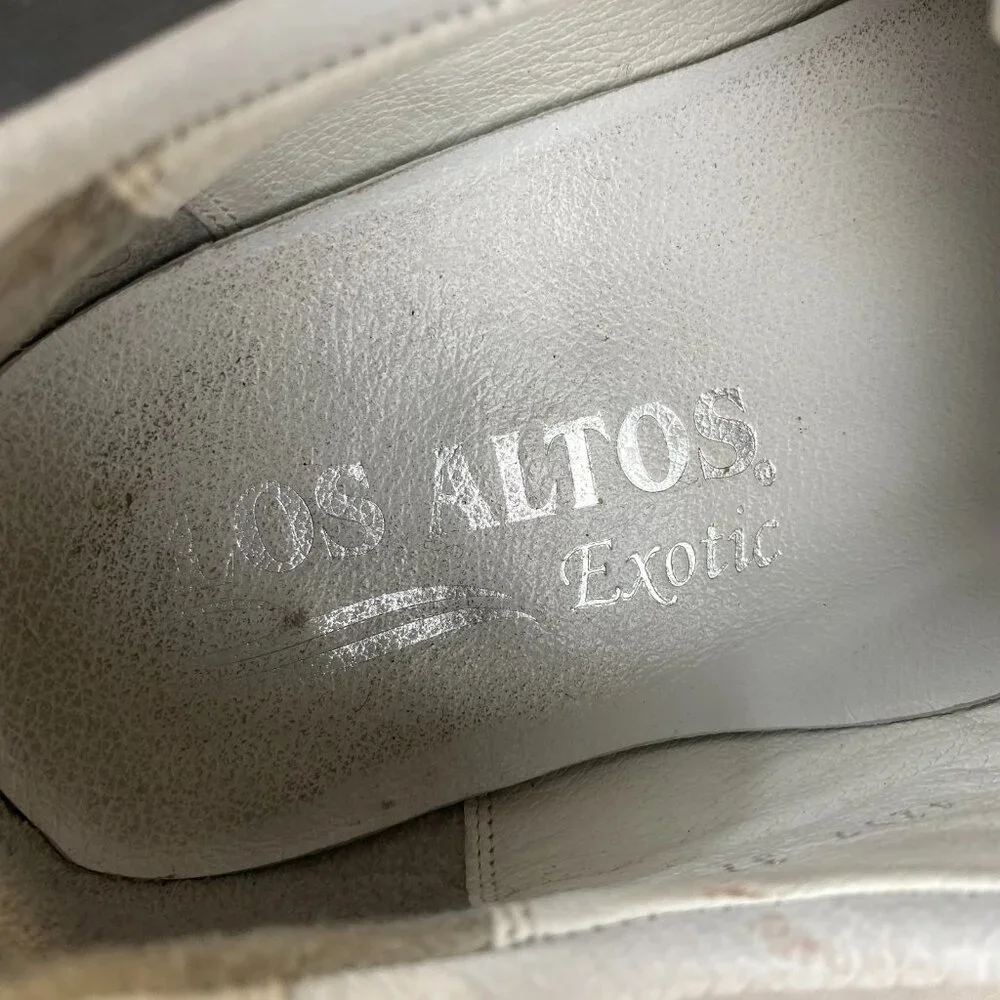 Los Altos Boots Exotic Crocodile Leather Dress Shoes,White, Mens,Mex‎ Size 30B